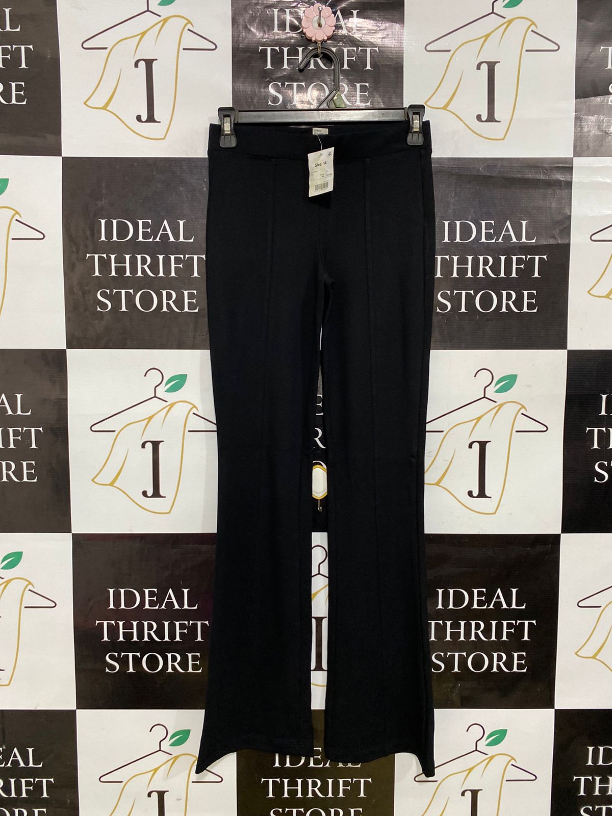 ANKO |S| WAIST 26| A34| BLACK HIGH-WAISTED FLARED PANTS
