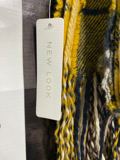 NEW LOOK MUSTARD YELLOW PLAID FRINGED WINTER SCARF