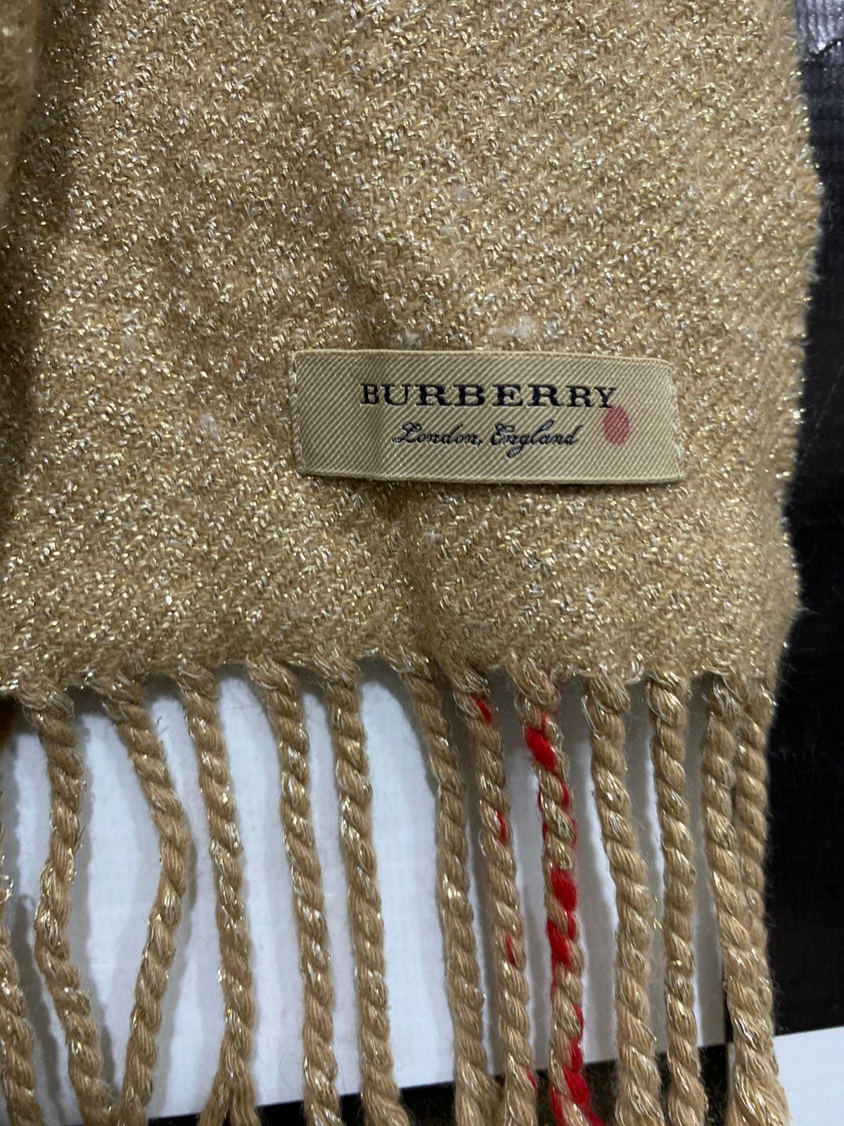 BURBERRY CLASSIC CAMEL PLAID FRINGED WINTER SCARF