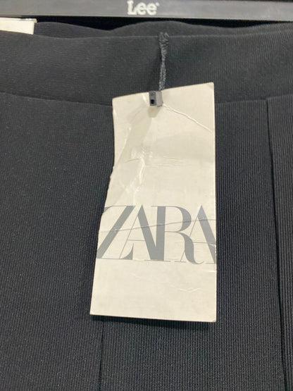 ZARA |M| WAIST 26| A34| BLACK HIGH-WAISTED FRONT-SLIT TAILORED TROUSERS