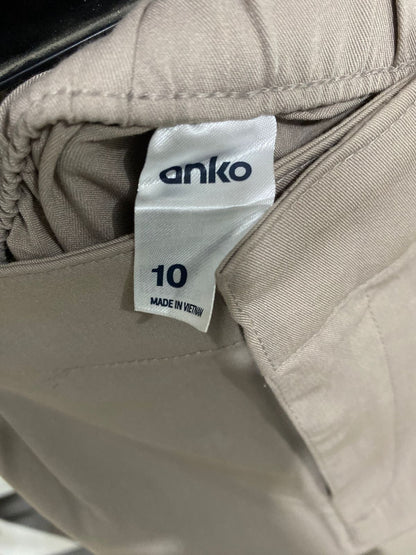 ANKO |M| WAIST 28| A34| BEIGE HIGH-WAISTED UTILITY CARGO WIDE-LEG TROUSERS