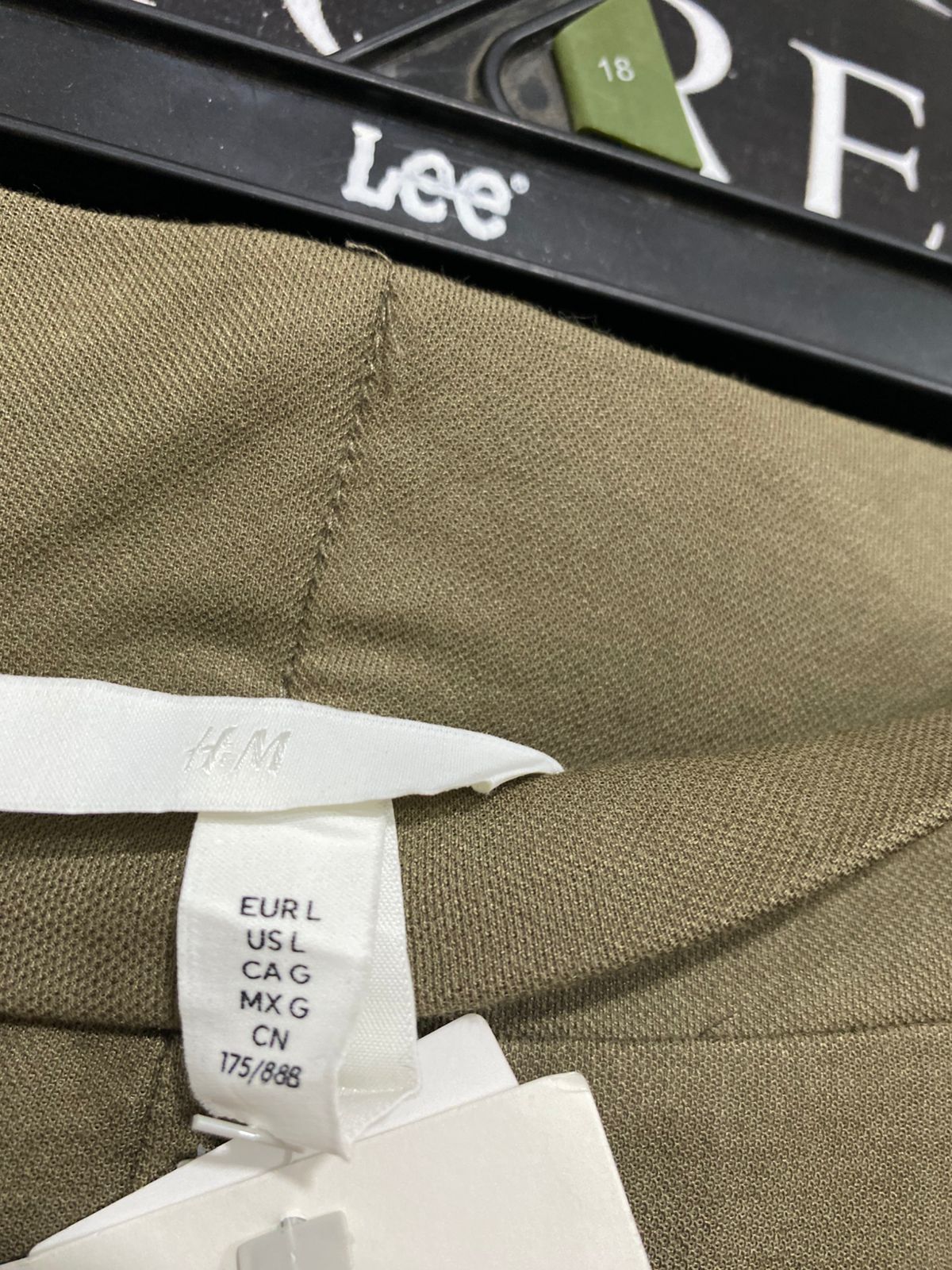 H&M |L| WAIST 34| A34| OLIVE GREEN HIGH-WAISTED FRONT-PLEAT WIDE-LEG TROUSERS