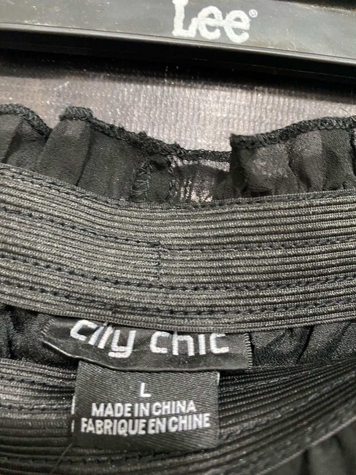 CITY CHIC |XXL| WAIST 38| A34| BLACK SHEER RUFFLED-WAIST WIDE-LEG PALAZZO TROUSERS