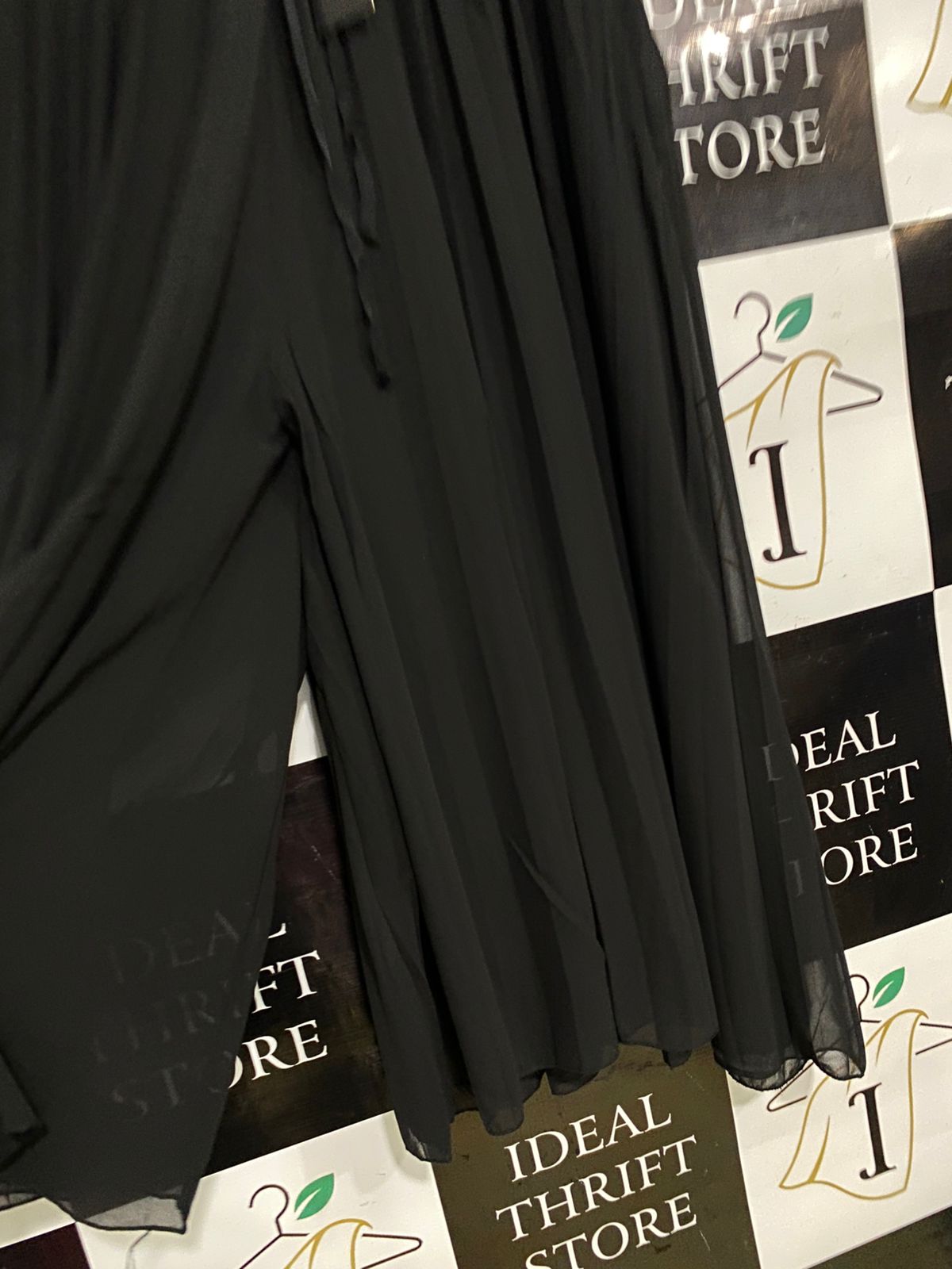 CITY CHIC |XXL| WAIST 38| A34| BLACK SHEER RUFFLED-WAIST WIDE-LEG PALAZZO TROUSERS