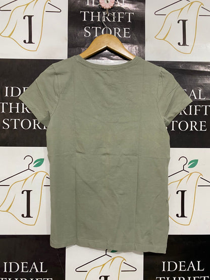 ANKO |S| BUST 16| A34| SAGE GREEN V-NECK BASIC T-SHIRT