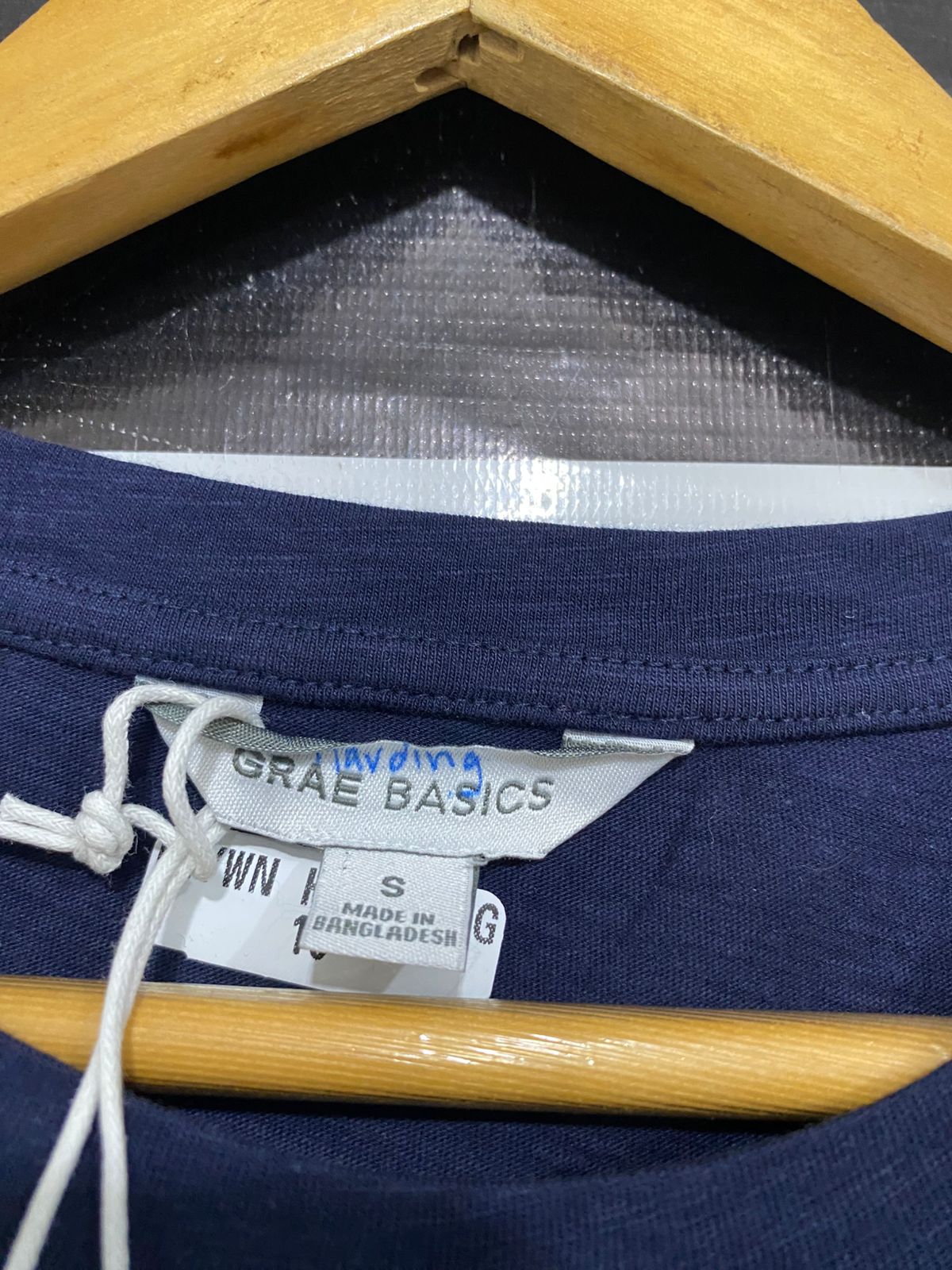 GRAE BASICS |S| BUST 19| A34| NAVY BLUE RELAXED-FIT COTTON CREWNECK T-SHIRT