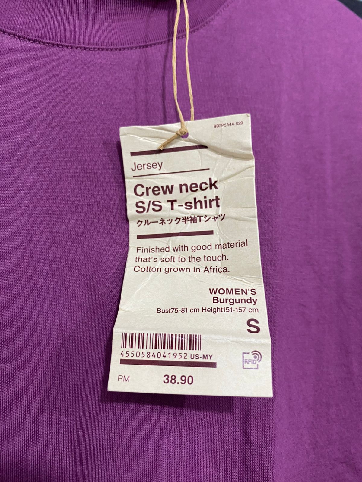 COTTON ON |S| BUST 19| A34| MAUVE / PURPLE RELAXED-FIT CREWNECK JERSEY T-SHIRT