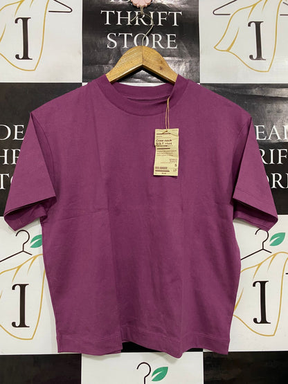 COTTON ON |S| BUST 19| A34| MAUVE / PURPLE RELAXED-FIT CREWNECK JERSEY T-SHIRT