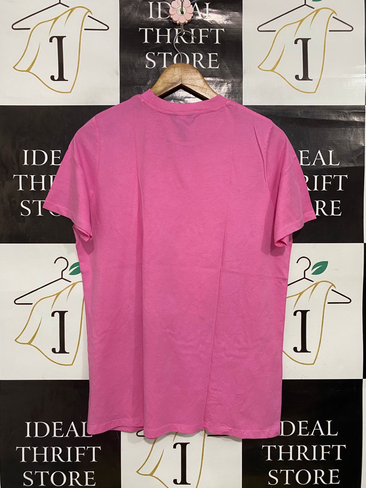 NEW LOOK |M| BUST 19| A34| PINK "STRAWBERRY GLOW" GRAPHIC CREWNECK T-SHIRT
