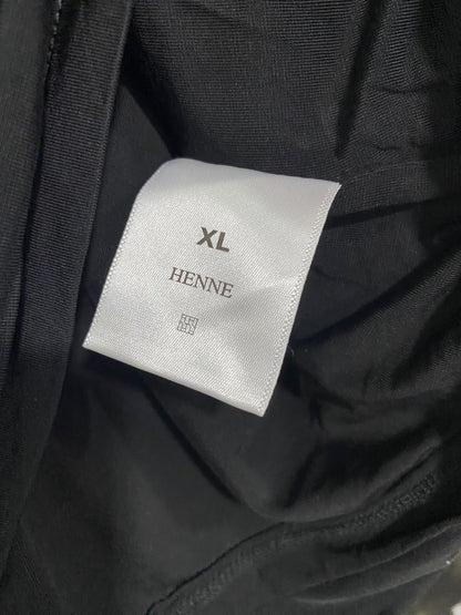 HENNE |XL| BUST 16| A34| BLACK PLUNGING V-NECK SLEEVELESS RUCHED TOP