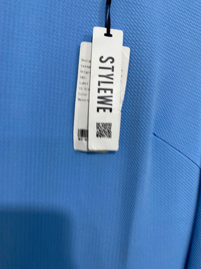 ORDER PLUS |L| BUST 17| A34| STYLEWE LIGHT BLUE TEXTURED LONG-SLEEVE MIDI DRESS