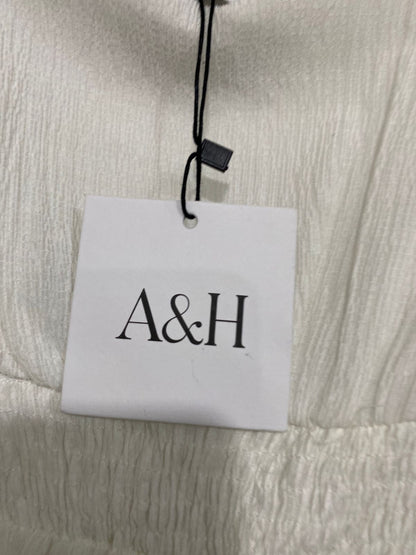 ATMOS & HERE |M| BUST 14| A34| WHITE SQUARE-NECK PUFF-SLEEVE MINI DRESS