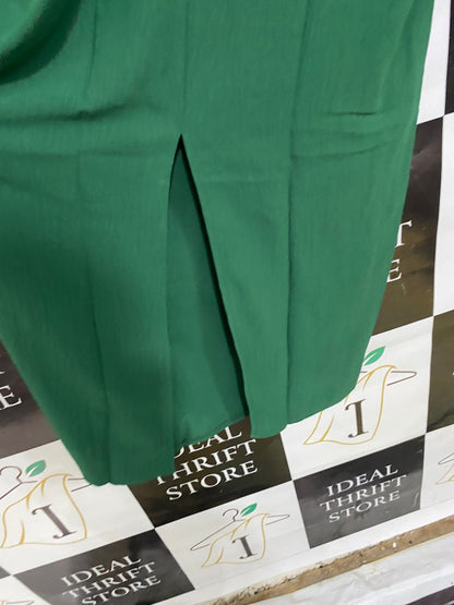VOYELLES |M/L| BUST FREE| A34| EMERALD GREEN SOLID LONG-SLEEVE MIDI DRESS