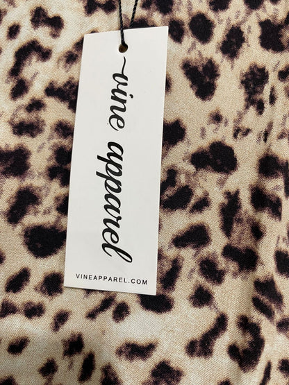 VINE APPAREL |L| BUST FREE| A34| OUE APPAREL LEOPARD PRINT SMOCKED-WAIST LONG-SLEEVE TUNIC TOP