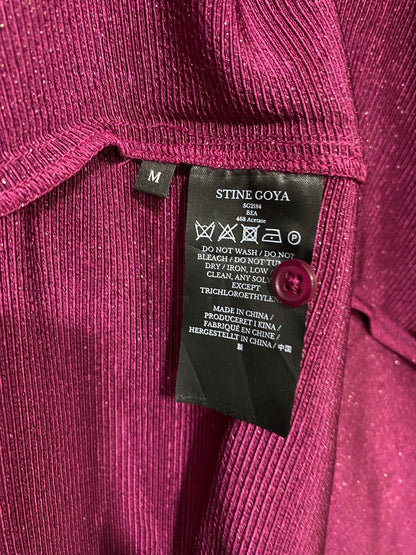 STINE GOYA |M| BUST 17| A34| MAGENTA METRIC SHIMMER LONG-SLEEVE MAXI DRESS