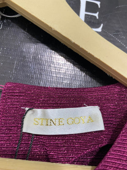 STINE GOYA |M| BUST 17| A34| MAGENTA METRIC SHIMMER LONG-SLEEVE MAXI DRESS