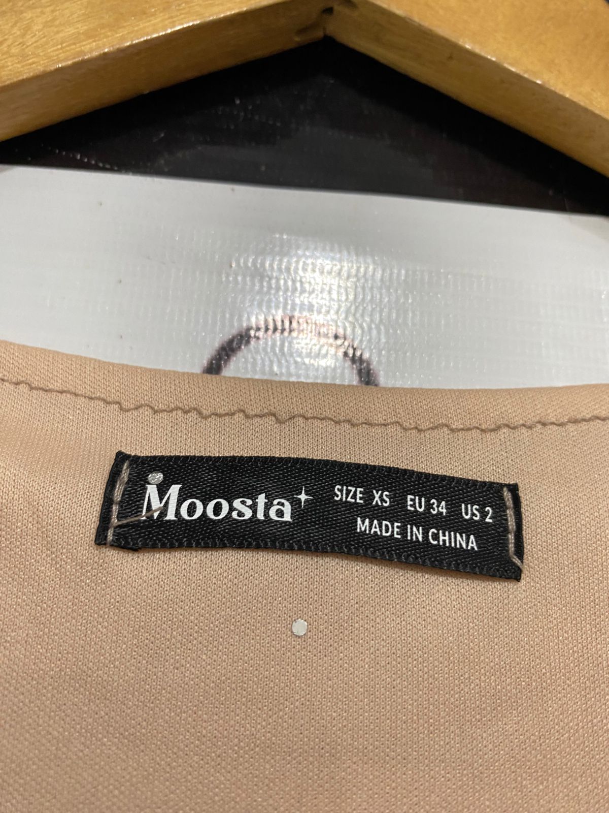 MOOSTA |XS| BUST 15| A34| BLUSH PINK METALLIC STRIPE SEQUIN-ACCENTED BELTED MAXI DRESS