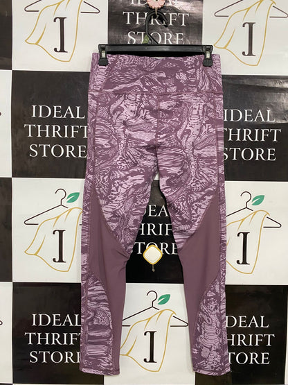 UNDER ARMOUR |M| WAIST 27| A33| MAUVE & PINK ABSTRACT TIE-DYE ACTIVEWEAR LEGGINGS