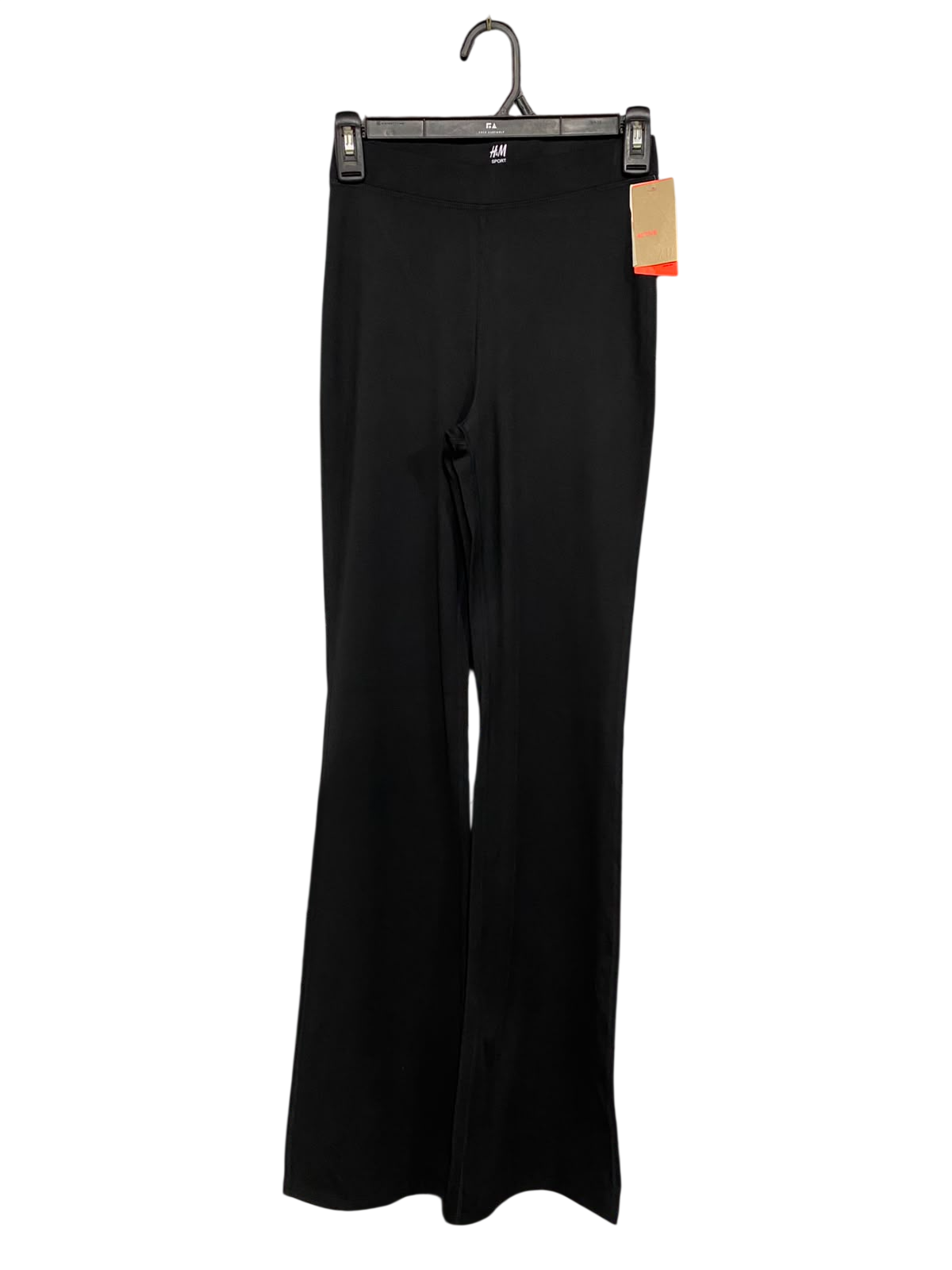 H&M |XS| WAIST 24| A34| SPORT BLACK HIGH-WAISTED PERFORMANCE STRETCH FLARE PANTS