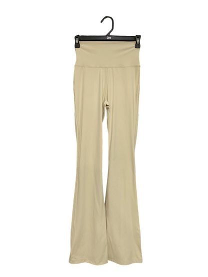 ECHT |S| WAIST 22| A34| BEIGE HIGH-WAISTED PERFORMANCE STRETCH FLARE PANTS