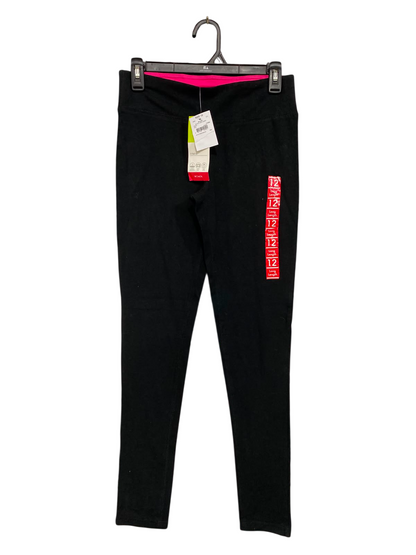 ACTIVE & CO |S| WAIST 26| A34| BLACK HIGH-WAISTED PERFORMANCE ACTIVEWEAR LEGGINGS WITH HOT PINK WAISTBAND
