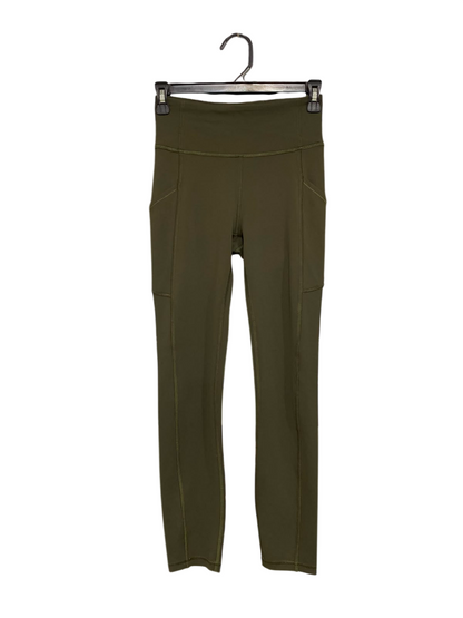 LULULEMON |XS| WAIST 23| OLIVE GREEN HIGH-WAISTED PERFORMANCE ACTIVEWEAR LEGGINGS WITH SIDE POCKETS