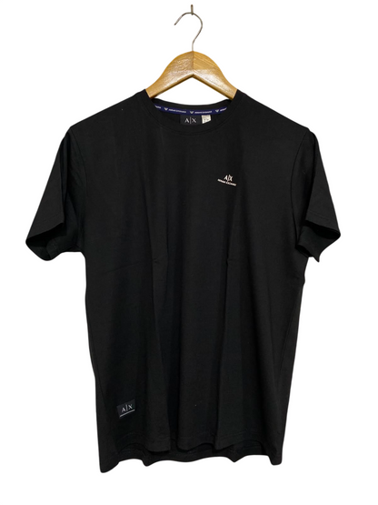ARMANI EXCHANGE |L| BUST 19| A35| BLACK MINIMALIST LOGO COTTON T-SHIRT