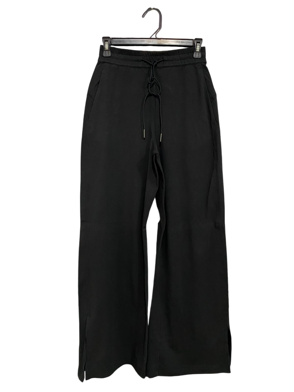 LULULEMON |XS| WAIST 24| BLACK HIGH-WAISTED DRAWSTRING WIDE-LEG ACTIVEWEAR PANTS WITH HEM SLITS