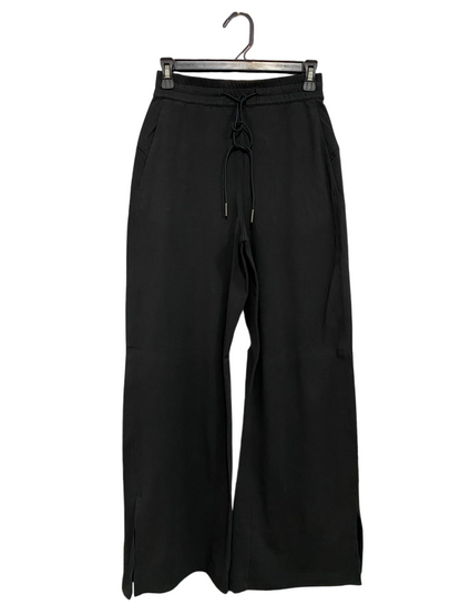 LULULEMON |XS| WAIST 24| BLACK HIGH-WAISTED DRAWSTRING WIDE-LEG ACTIVEWEAR PANTS WITH HEM SLITS