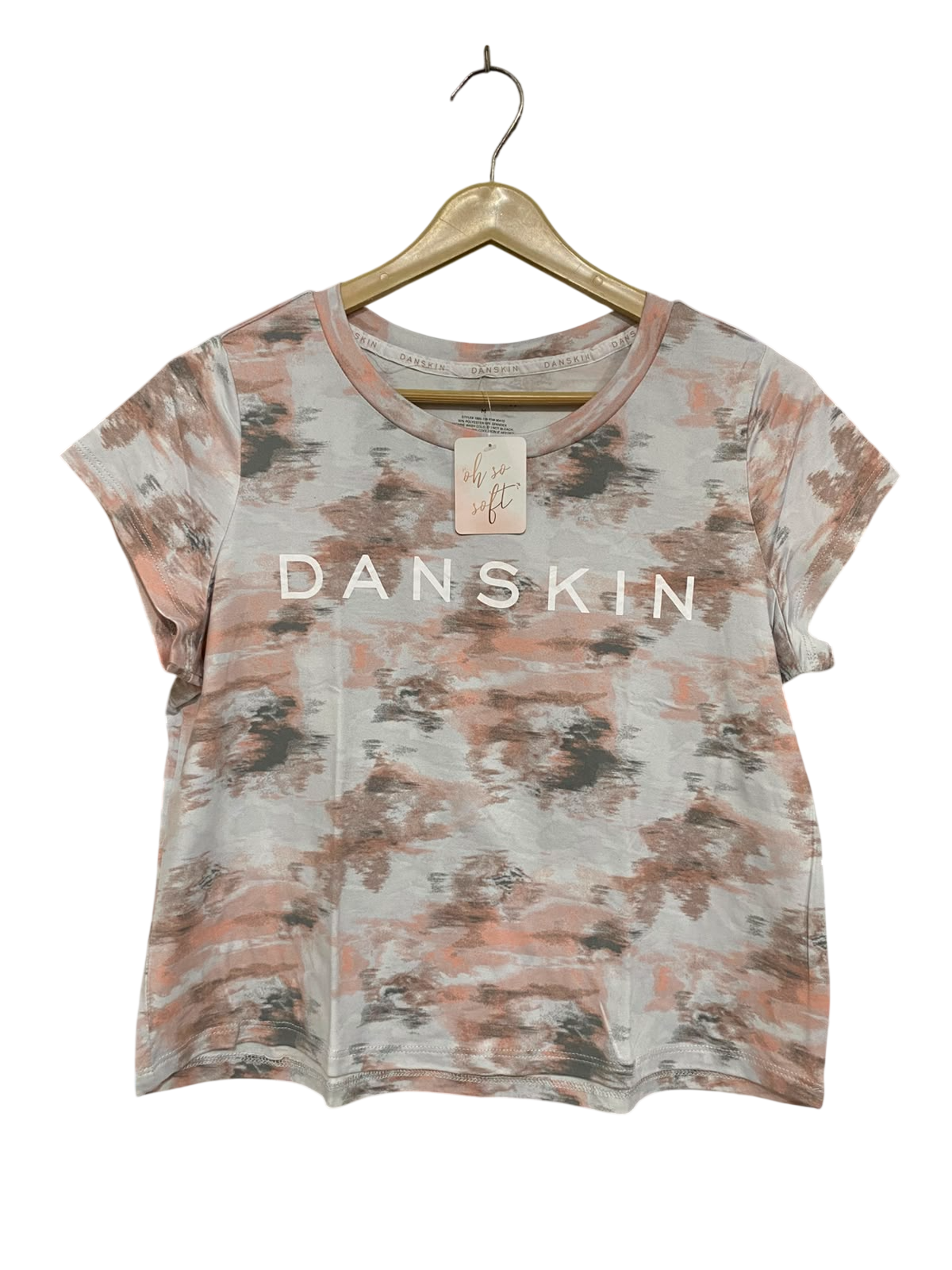 DANSKIN |M| BUST 19| A35| TIE-DYE PRINT "OH SO SOFT" ACTIVEWEAR SHORT-SLEEVE T-SHIRT