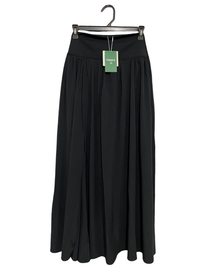 HALARA |S| WAIST 23| A35| BLACK HIGH-WAISTED PLEATED ACTIVEWEAR MAXI SKIRT