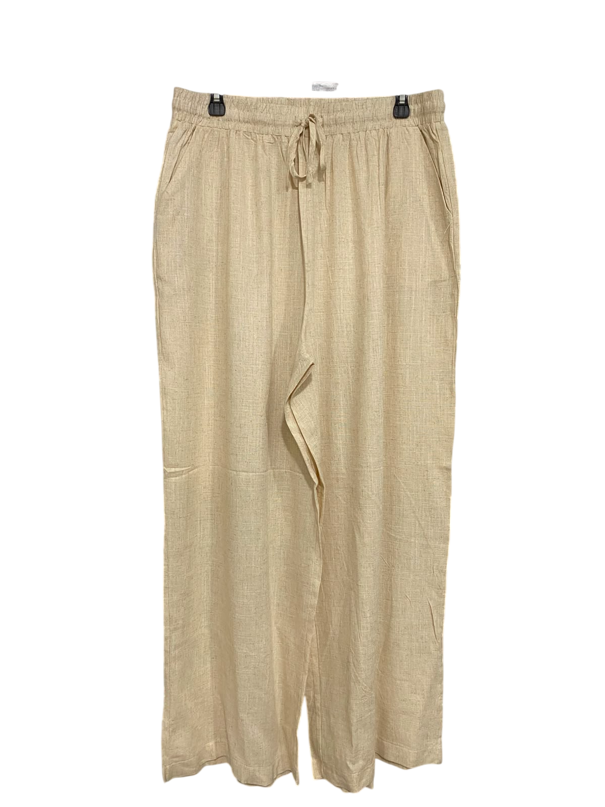 BULLY J |L| WAIST 32| A35| BEIGE LINEN-BLEND DRAWSTRING WIDE-LEG RESORT TROUSERS