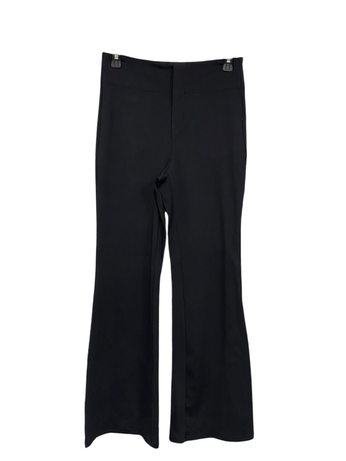 |S| WAIST 26| A35| BLACK HIGH-RISE STRUCTURED FLARED TROUSERS