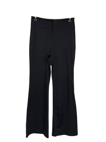 |S| WAIST 26| A35| BLACK HIGH-RISE STRUCTURED FLARED TROUSERS