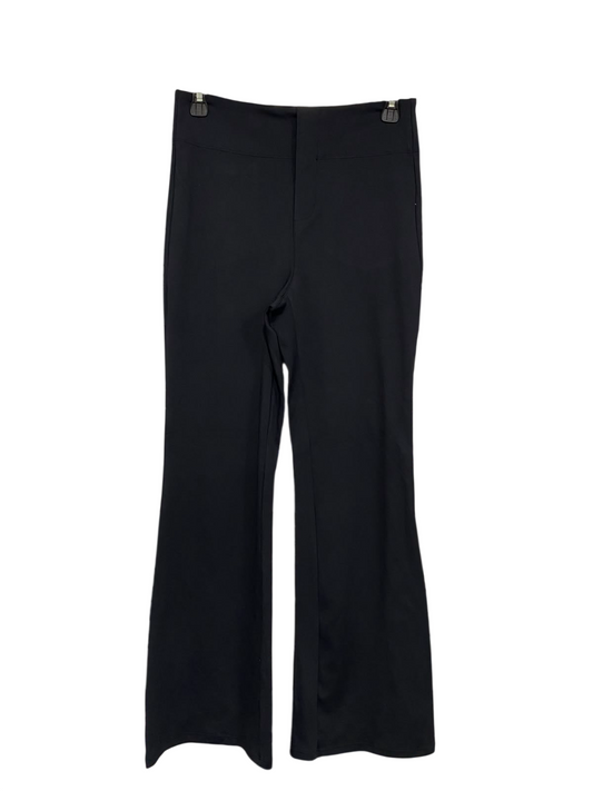 |S| WAIST 26| A35| BLACK HIGH-RISE STRUCTURED FLARED TROUSERS