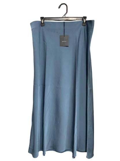BASQUE |XL| WAIST 34| A35| DUSTY BLUE SATIN MIDI MAXI SKIRT