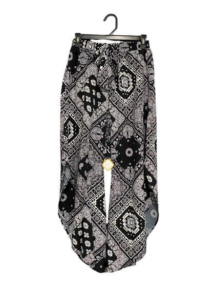 SHEIN |S| WAIST 24| A35| BLACK & WHITE PAISLEY PRINT HIGH-WAISTED WIDE-LEG PALAZZO PANTS