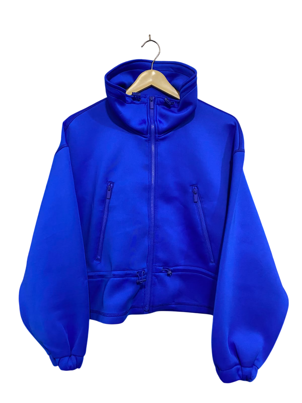 ZARA |M| BUST 21| A35| ROYAL BLUE TECHWEAR ZIP-UP STAND-COLLAR CROPPED JACKET
