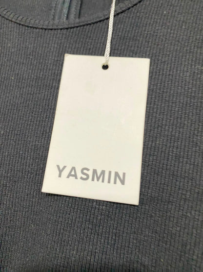 YASMIN |M| BUST 16| A35| BLACK LONG-SLEEVE PLEATED-SKIRT MAXI DRESS