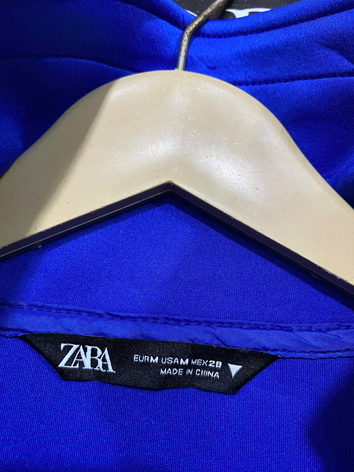 ZARA |M| BUST 21| A35| ROYAL BLUE TECHWEAR ZIP-UP STAND-COLLAR CROPPED JACKET