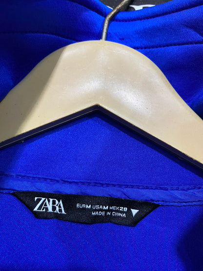 ZARA |M| BUST 21| A35| ROYAL BLUE TECHWEAR ZIP-UP STAND-COLLAR CROPPED JACKET