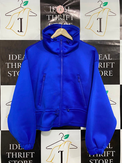ZARA |M| BUST 21| A35| ROYAL BLUE TECHWEAR ZIP-UP STAND-COLLAR CROPPED JACKET
