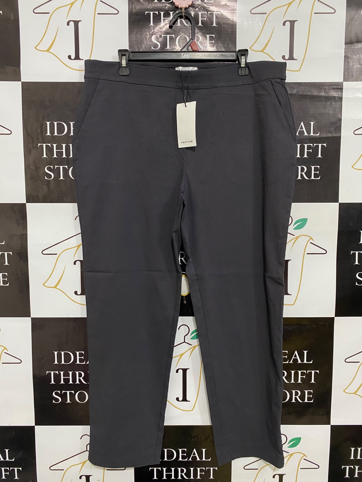 PREVIEW |XL| WAIST 36| A35| CHARCOAL GREY HIGH-WAISTED TAILORED TROUSERS