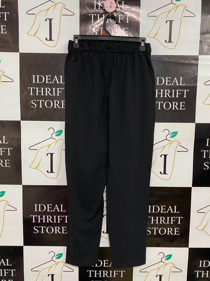 LULULEMON |S| WAIST 26| BLACK PAPERBAG-WAIST DRAWSTRING CASUAL TROUSERS