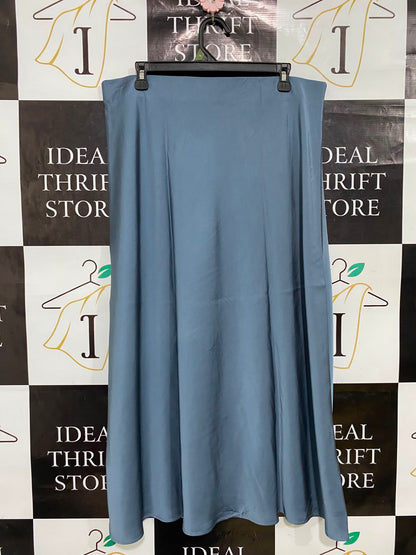 BASQUE |XL| WAIST 34| A35| DUSTY BLUE SATIN MIDI MAXI SKIRT