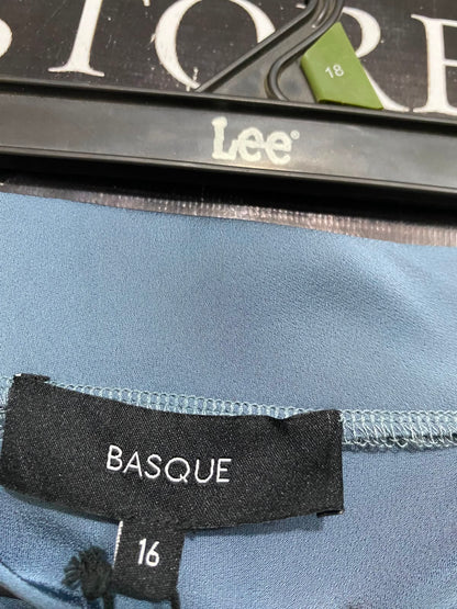 BASQUE |XL| WAIST 34| A35| DUSTY BLUE SATIN MIDI MAXI SKIRT