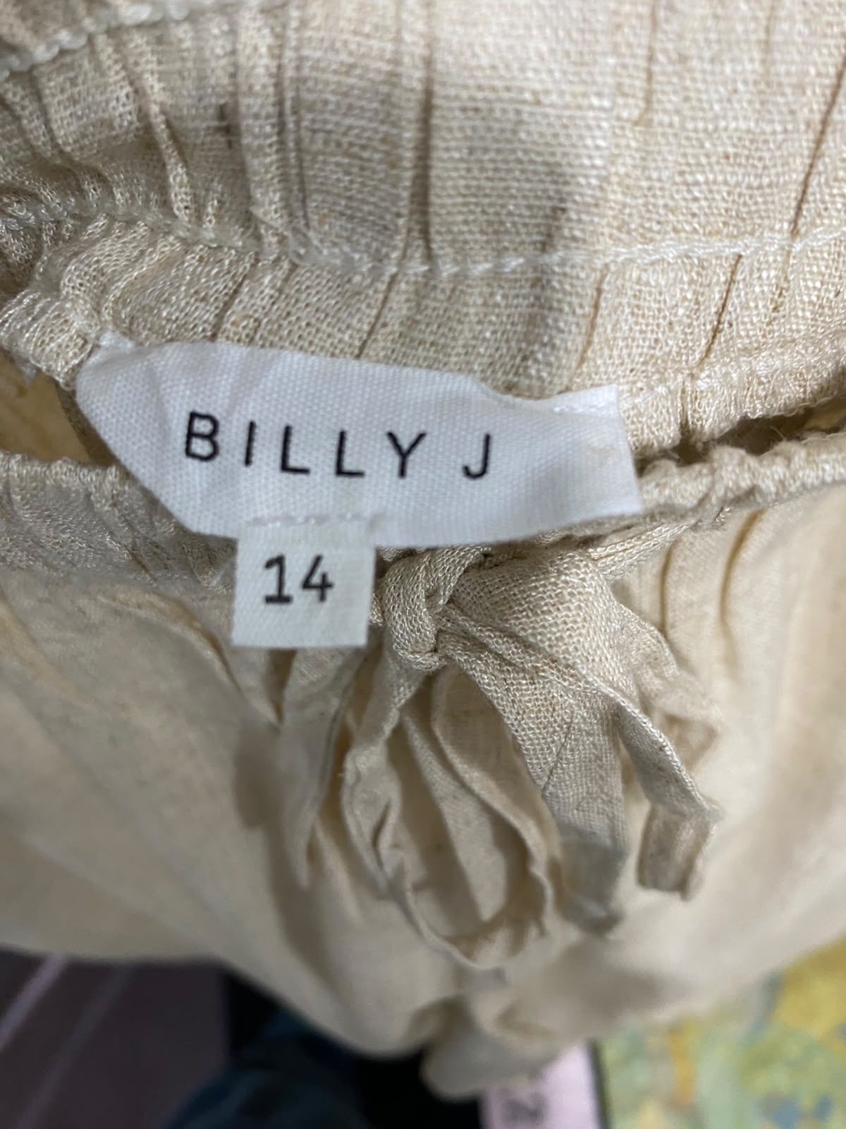 BULLY J |L| WAIST 32| A35| BEIGE LINEN-BLEND DRAWSTRING WIDE-LEG RESORT TROUSERS