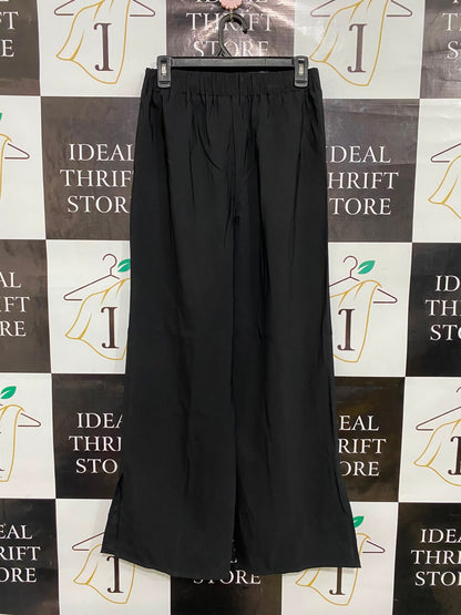 NEW LOOK |S| WAIST 26| A35| BLACK HIGH-WAISTED PLEATED WIDE-LEG TAILORED TROUSERS