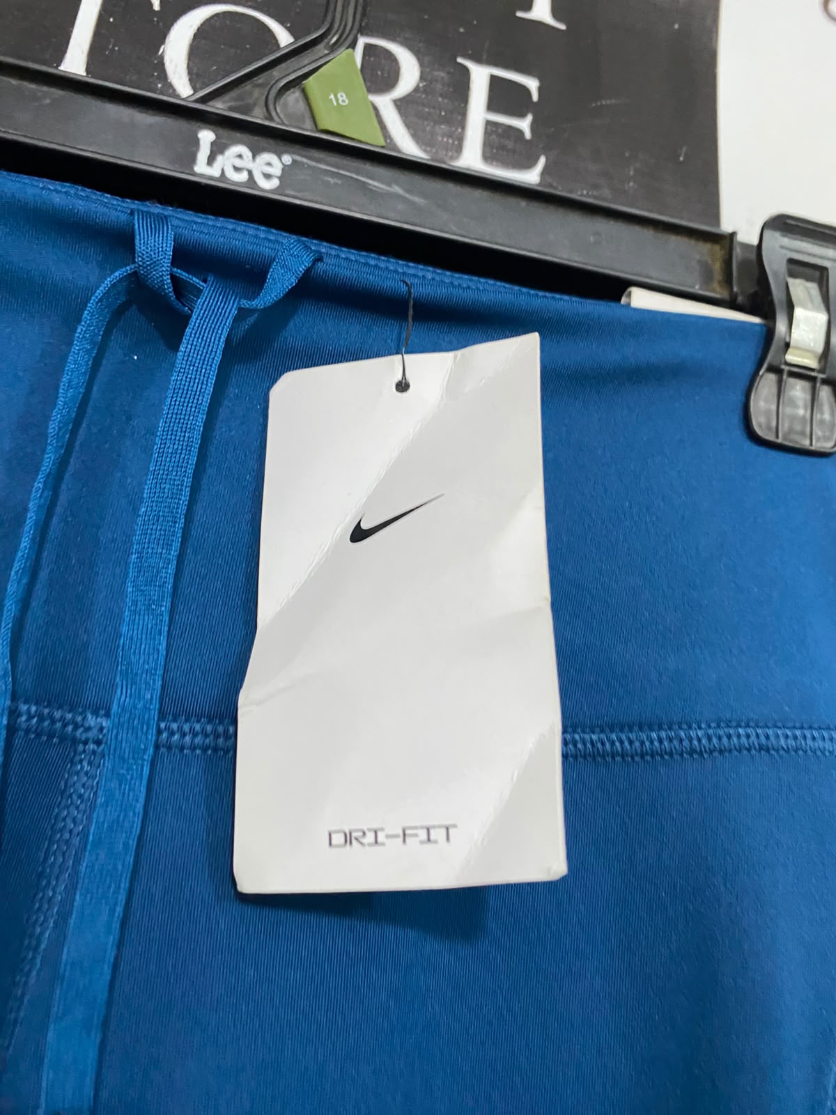 NIKE |S| WAIST 24| A35| BLUE DRI-FIT HIGH-RISE LOGO ACTIVEWEAR LEGGINGS