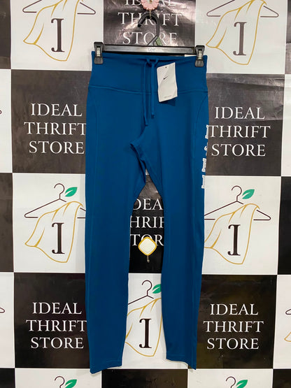 NIKE |S| WAIST 24| A35| BLUE DRI-FIT HIGH-RISE LOGO ACTIVEWEAR LEGGINGS